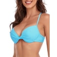 thumbnail image 3 of RELLECIGA Women's Push Up Bikini Top Twist Front Underwire Bathing Suit, 3 of 5