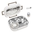 thumbnail image 1 of Bento en Acier Inoxydable pour Adultes et Enfants, 4/5 Compartiments, Étanche, Bento en Métal, Contenants à Collation pour Enfants, Réutilisables, Contenants à Collation Bento avec Couvercles, 1 of 4