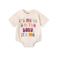 thumbnail image 1 of SUNSIOM Barboteuse d'Été pour Bébé Imprimé Lettre Col Rond Manches Courtes Justaucorps pour Garçons Filles, 1 of 6