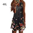 thumbnail image 3 of Hi,Fancy Robe Courte Décontractée Imprimée Sans Manches Esthétique Élégante Mignonne Robe de Plage Vacances Club Vêtements d'Été Fleur Noire 4TG, 3 of 6
