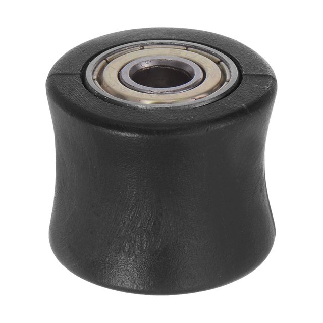 Unique Bargains 8mm Chain Roller Pulley Tensioner Wheel Guide Concave Type for Bike Sliding Door Black