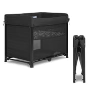 Evolur Zane Portable Playard | On the Go- Instant Fold Playard, Black