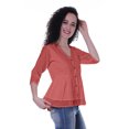 thumbnail image 2 of Moomaya Blouse Ethnique en Coton Peplum Col en V pour Femmes, 2 of 6