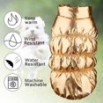 thumbnail image 2 of Reflective Cozy Waterproof Windproof Dog Snowsuit Cute Warm Fleece Padded Cold Weather Pet Clothes - Golden vest,M, 2 of 7