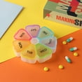 thumbnail image 1 of Cagogo 7-Day Pill Organizer, Portable Rainbow Color Pill Box, Large Compartment Weekly Organizer, Daily Pill Dispenser for Vitamins and Supplements, Plastic Pill Case with Individual Lids, 1 of 3