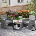 thumbnail image 2 of Gymax 3 Pieces Patio Furniture Set PE Rattan Chairs Set w/ Storage Coffee Table Gray, 2 of 10