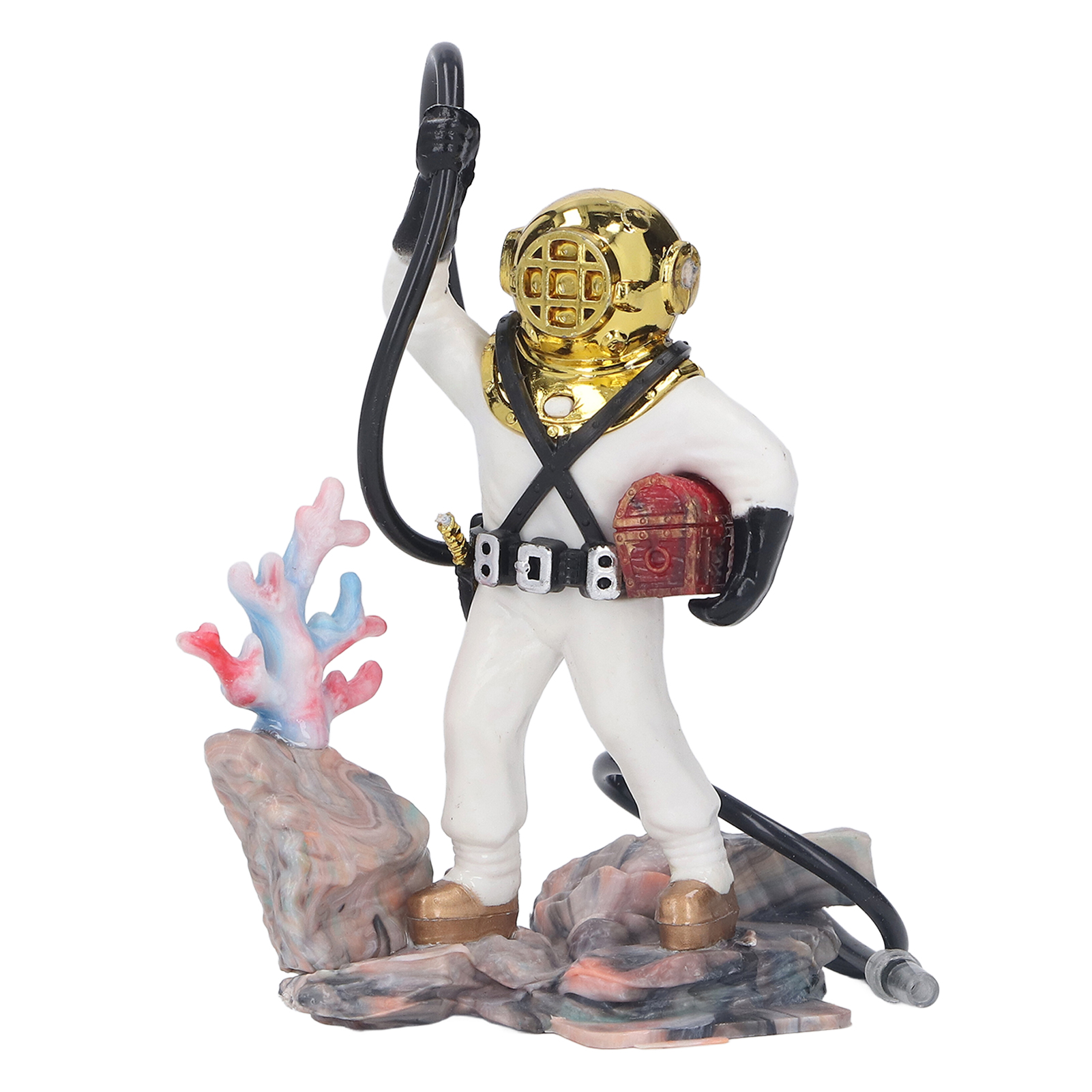 Air Action Aerating Diver Aquarium Decoration Exquisite Diver Fish Tank Ornament for Aquarium Fish Tank White
