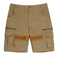 thumbnail image 1 of WRKEKC Mens Casual Shorts Breathable Solid Color Multiple Pockets Outdoor Work Shorts 5-Inch Inseam without Belt for Casual Wear, 1 of 4