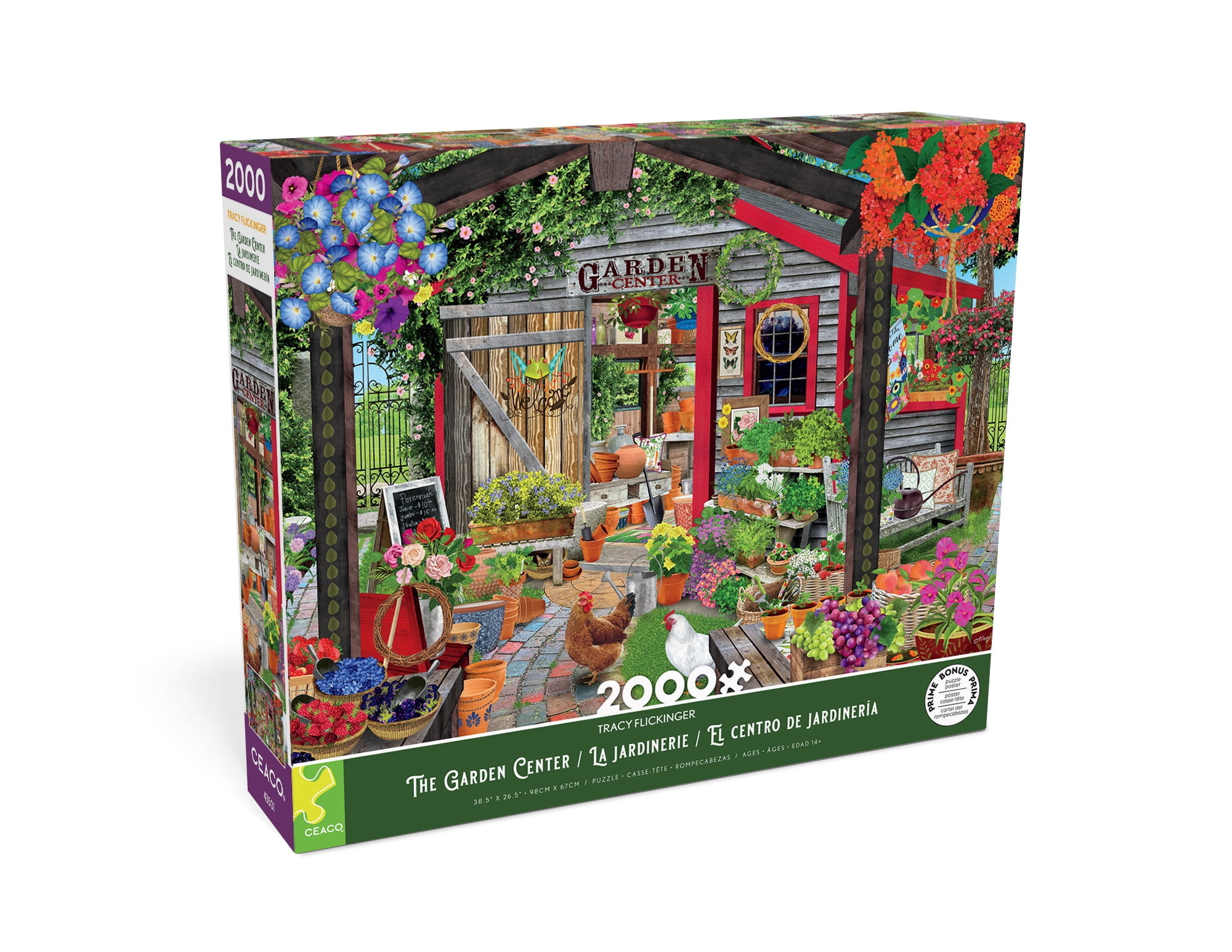 Ceaco The Garden Center 2000-Piece Interlocking Jigsaw Puzzle for Adults Ages 14+