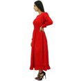 thumbnail image 2 of Bimba Robe Maxi Longue Décontractée en Coton pour Femme à Taille Smockée, 2 of 7