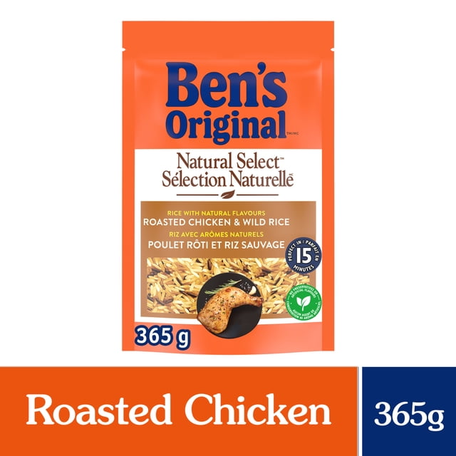 BEN'S ORIGINAL NATURAL SELECT Roasted Chicken Flavour & Wild Rice, 365g pouch