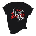 thumbnail image 5 of Pisexur T-shirt de la Saint-Valentin pour Femmes, Imprimé Amour, Manches Courtes, Col Rond, 5 of 5