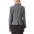 thumbnail image 3 of INSPIRE CHIC Women's Office Blazer Collarless Long Sleeve Formal Work Suit Jacket XL Grey, 3 of 5