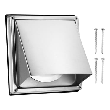 Unique Bargains Couvercle de Ventilation de Sécheuse, 5 Pouces, Capot d'Échappement Mural Externe en Acier Inoxydable 304, avec Rabat Anti-Retour