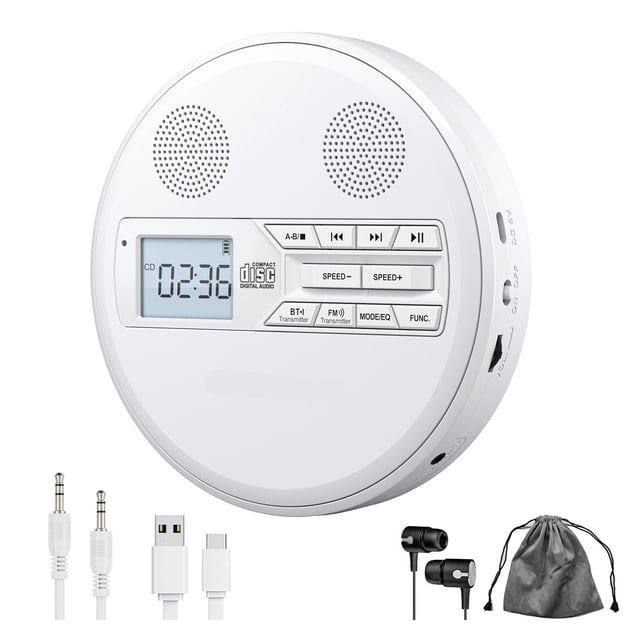 Multifunctional CD Player with Repeater USB Playback Stereo Speakers Ideal for Study and Music
