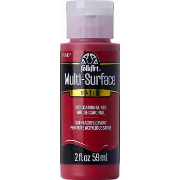 FolkArt Multi-Surface Satin Acrylic Paint, 2 fl. oz., Cardinal Red