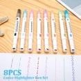thumbnail image 2 of 8Pcs Curve Highlighters Pen Colored Curved Line Markers Durable Smooth Writing for Journaling Writing Note Coloring Art Office Back to School Supplies, 2 of 7