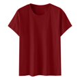 thumbnail image 4 of Birdeem T-Shirt Blouse Femme Mode Uni Col Rond Manches Courtes Hauts Amples, 4 of 12