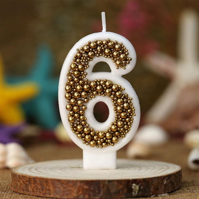 Dvkptbk Gold Macaron Pearl Number Birthday Party Candles Children's Cake Decorations home decor