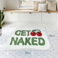 thumbnail image 2 of SHIYUE Get Naked Bath Mat Green Cute Funny Bathroom Rug, Soft Absorbent Water Non Slip, Superior Washable Microfiber Cool Shower Preppy Decor Rug (Cherry 20"x32"), 2 of 8