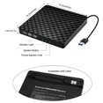 thumbnail image 4 of External CD DVD Drive, USB 3.0 and Type-C Portable Drive Reader, DVD/CD ROM Burner Rewriter ,Plug and Play, 4 of 6