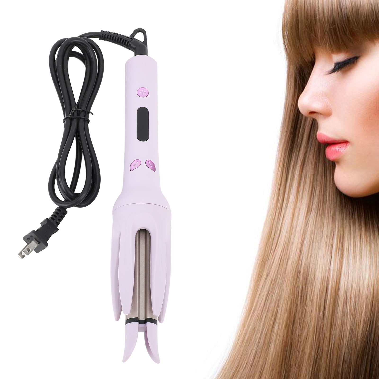 Automatic Curling Iron, 1.1in Large Wave Auto Curling Wand US Plug 110-220V Adjustable Temperature  for Hair Styling