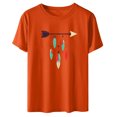 thumbnail image 4 of Dadaria T-Shirt Orange pour Femmes Manches Courtes Col Rond Attrape-Rêves d'Été TG, 4 of 5