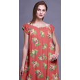 thumbnail image 2 of Bimba Robe Longue Maxi Imprimée pour Femmes en Rayonne, Vêtement de Nuit à Manches Courtes, 2 of 4