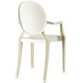 thumbnail image 3 of Modway Casper 18.5" Modern Plastic Dining Armchair, White Finish, 3 of 5