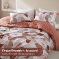 thumbnail image 3 of Regency Heights Full/Queen Size Comforter Set, Terracotta Bedding Set for All Seasons, 3-Piece Round Geometric Print Bedding Comforter Set, 3 of 9