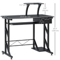 thumbnail image 3 of Computer Desk Laptop Table Space Saving Portable Home Office Wood Pullout, 3 of 10