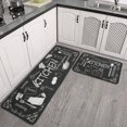 thumbnail image 1 of Kitchen Supplies Bowl Rugs Set of 2 Front Designer 47x17 Inch Mat, 1 of 5