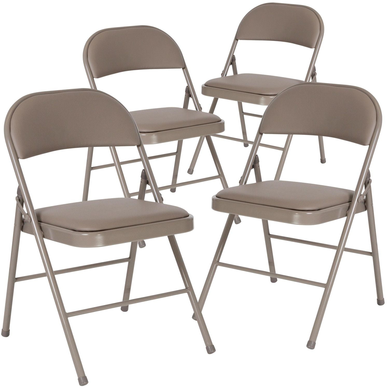 4 Pk. HERCULES Series Double Braced Gray Vinyl Folding Chair