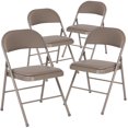 thumbnail image 1 of 4 Pk. HERCULES Series Double Braced Gray Vinyl Folding Chair, 1 of 9