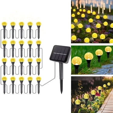 EGNMCR Outdoor Lights Garden Light 1 Drag 20 LED Solar Lamp Solar Garden Lights Warm Lamp RGB Color Changing Lamp For Yard/Walkway/Patio Decor Solar Light