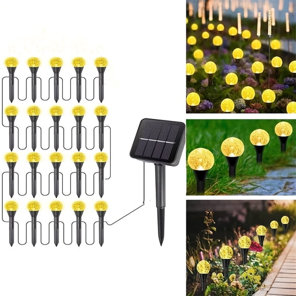 Ohufall 1 Drag 20 LED Solar Garden Yard/Walkway/Patio Decor Lamp Warm/RGB Color Changing with solar lights outdoor solar outdoor lights for yard