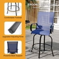 thumbnail image 4 of YUSAZENS Tabourets de Bar Pivotants d'Extérieur en 2 Pcs - Chaises de Terrasse Hauteur avec Rotation à 360°, Cadre Résistant à la Rouille, Idéal pour Jardin et Terrasse Bleu, 4 of 6
