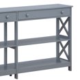 thumbnail image 4 of Convenience Concepts Oxford 60" 2 Drawer Console Table with Shelves, Gray, 4 of 9