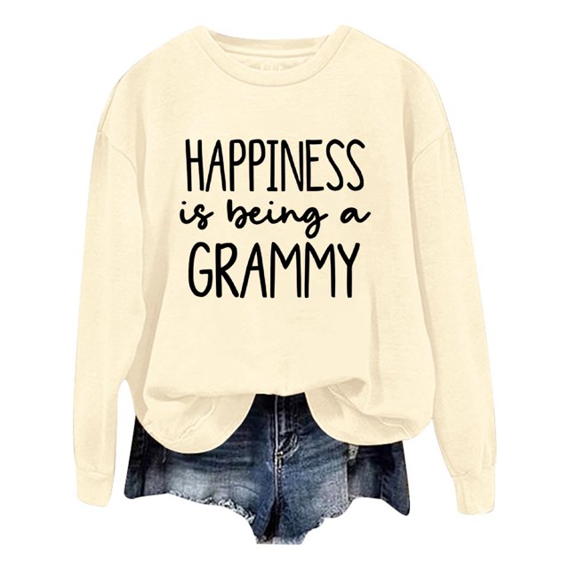 WEAIXIMIUNG Sweat-Shirt Surdimensionné pour Femmes Mode Décontractée Couleur Unie Manches Longues Imprimé Lettre Col Rond Hoodie
