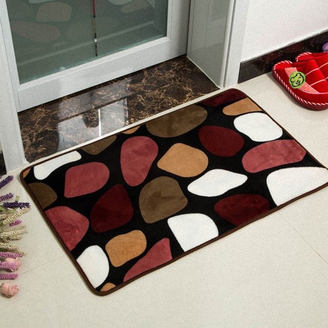 Tapis 40 cm x 60 cm Motif Velours Corail Tapis de Salle de Bain Tapis de Salle de Bain