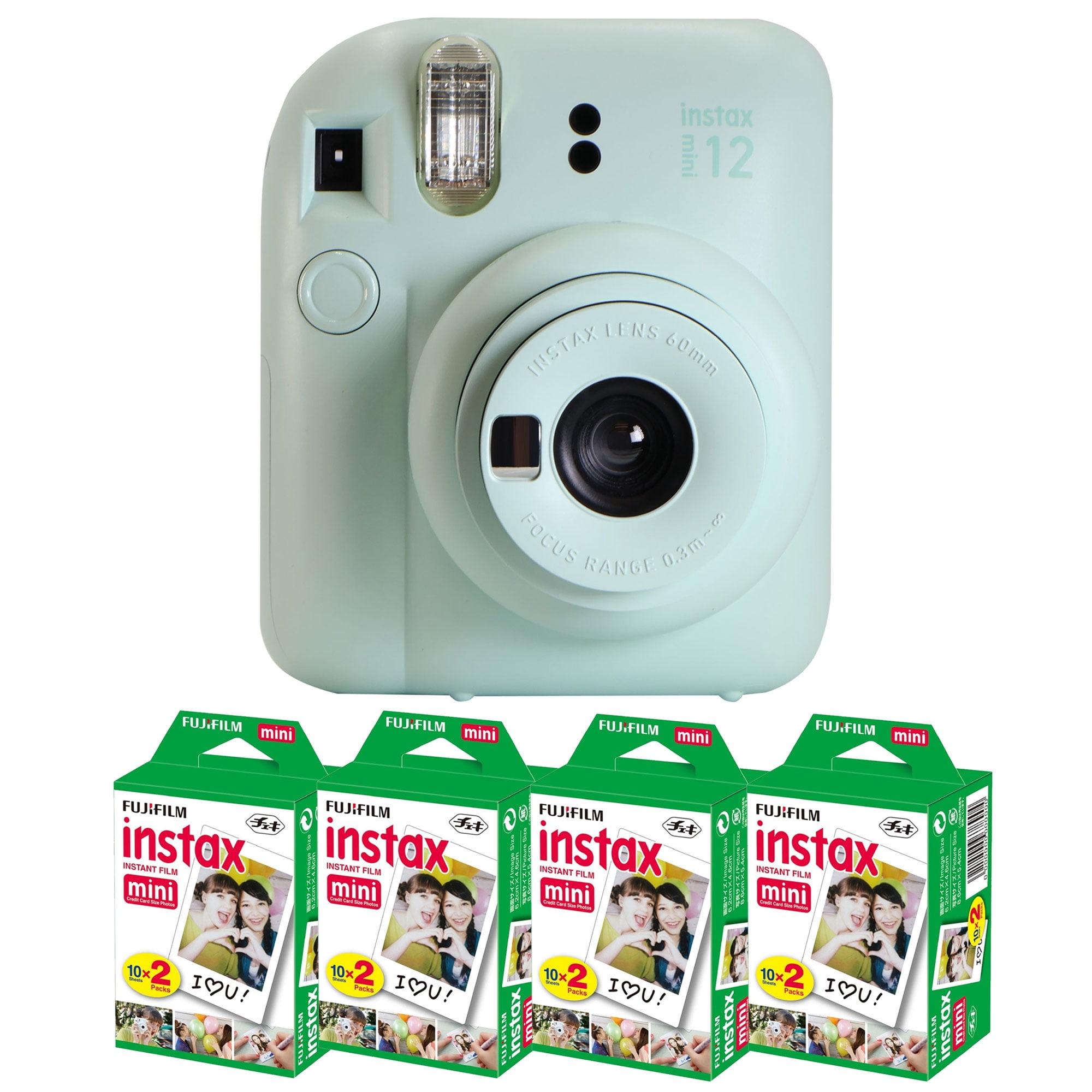 FUJIFILM INSTAX MINI 12 Instant Film Camera (Mint Green) + 4x