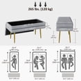 thumbnail image 3 of HOMCOM End of Bed Bench, Upholstered Bedroom Bench with Storage Dark Grey, 3 of 10