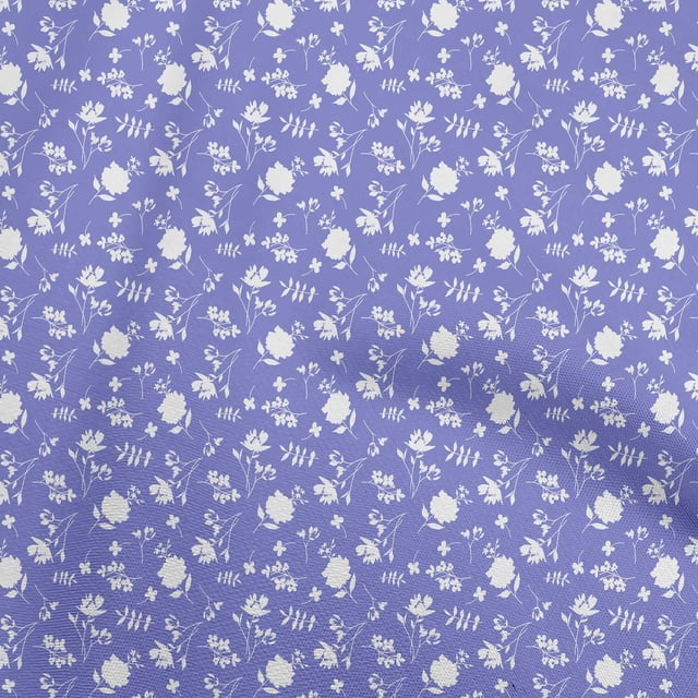 oneOone Polyester Spandex Violet Fabric Floral Craft Projects Decor Fabric Printed By The Yard 56 Inch Wide