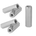 thumbnail image 3 of Long Nuts, Carbon Steel M10x40/50 Threaded Fasteners Maintenance Accessories Hex Thread Nut, 5pcs For Office Appliance Home Appliance, 3 of 8