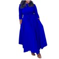 thumbnail image 1 of LSLJS Women's Spring and Fall New Fashion Style Lace Up Long Sleeve Large Size Long Dress, Plus Size Dress, 1 of 4