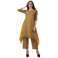 thumbnail image 2 of Moomaya Women's Plus Size Printed Asymmetric Kurti Pant Set, Cotton Chanderi, 1 Count, 2 of 6