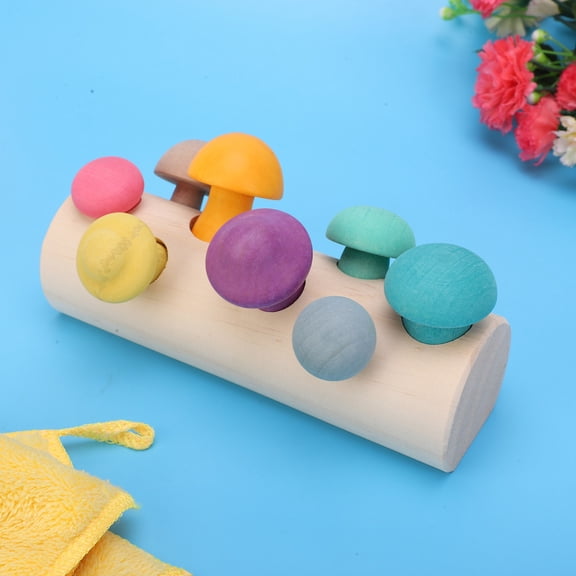 Khall Kids Toy,Wooden Matching Game,Mushroom Picking Game Concentration Training Wooden Matching Educational Toys Gift