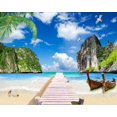 thumbnail image 2 of 3D Wallpaper Turquoise Blue Sky Lagoon SKU# WAL0220, 2 of 10