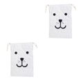 thumbnail image 1 of QualitChoice Portable Cotton Linen Drawstring Closure Bag Bedroom Large Capacity Pouch Sundries Luggage Cargo Laundry Organizer Type 4 2PCS, 1 of 6