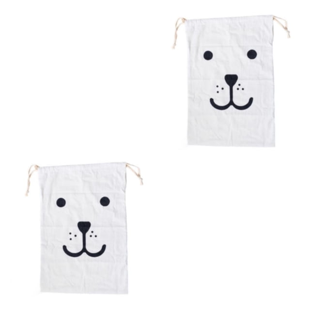 QualitChoice Portable Cotton Linen Drawstring Closure Bag Bedroom Large Capacity Pouch Sundries Luggage Cargo Laundry Organizer Type 4 2PCS